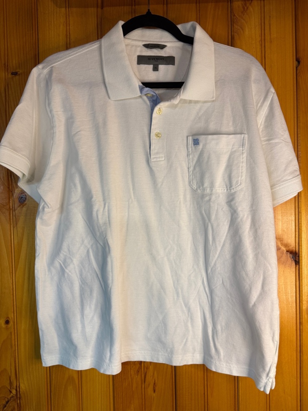 Givenchy White Men’s Polo with Chest Pocket and Subtle Logo